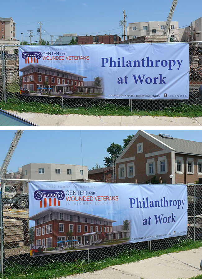 Images of construction site for Center for Wounded Veterans